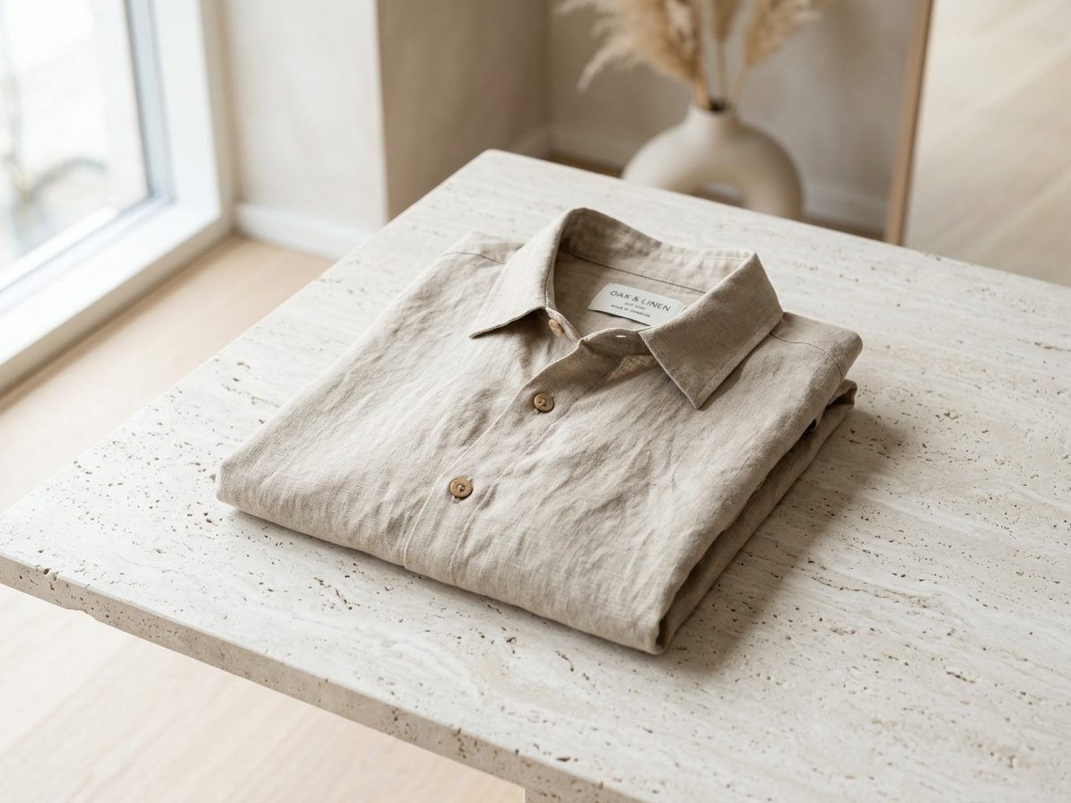 Linen overshirt - Size M · Sand